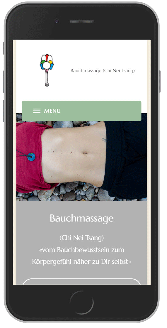 Webdesign mit Wordpress - Homepage bauchmassage.ch